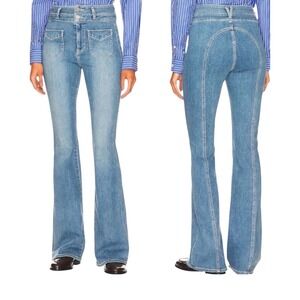 VERONICA BEARD Beverly Sz 30 High Rise Skinny Flare Jeans Silver Surfer Boho